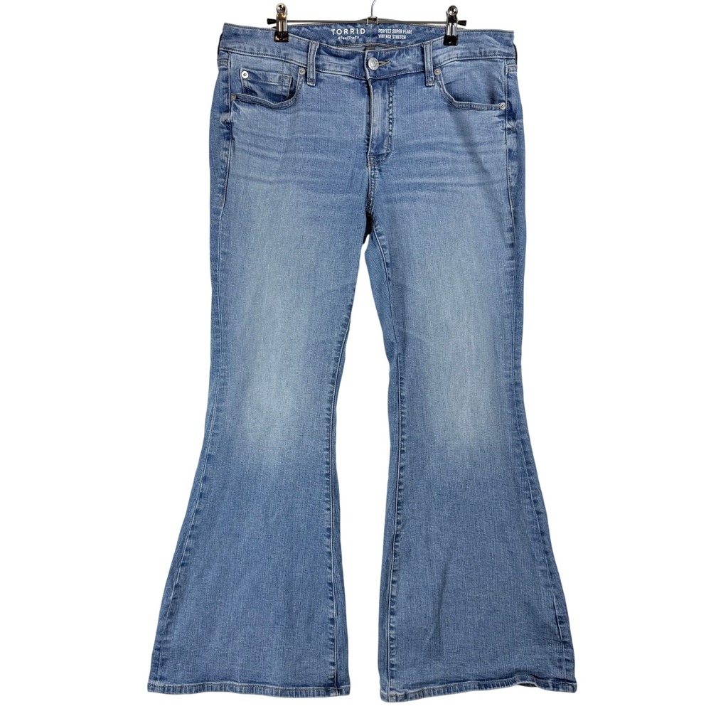 Torrid Perfect Super Flare Vintage Stretch Jeans Medium Wash Blue Size 10R